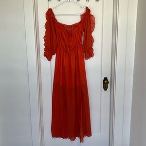 BNWT long orange dress